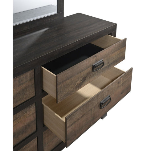 Harlington Walnut Dresser & Mirror - WCC Furniture & Mattress Center Lafayette & Lake Charles