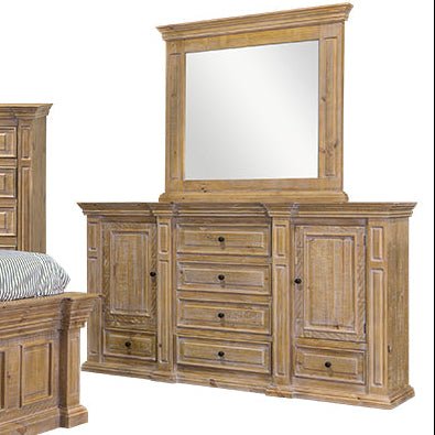 Harrison Light Barnwood Dresser & Mirror - WCC Furniture & Mattress Center Lafayette & Lake Charles