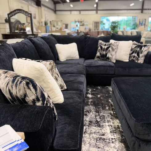 Harry Black RAF Sofa Sectional - WCC Furniture & Mattress Center Lafayette & Lake Charles