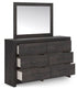 Hollivern Dark Grey Dresser & Mirror - WCC Furniture & Mattress Center Lafayette & Lake Charles