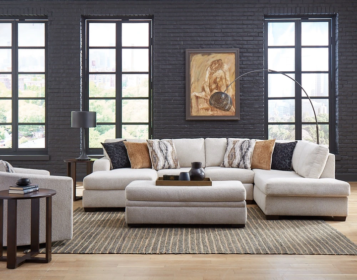 Milan Sand Double Chaise Sectional