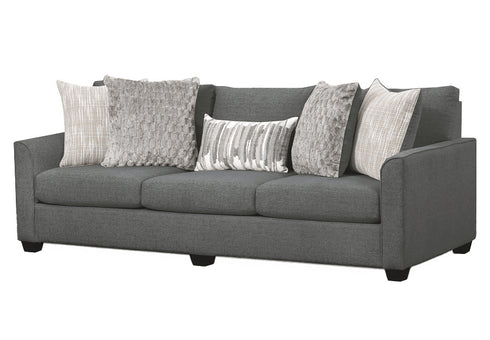 Irving Charcoal Sofa w/ Drop Down Table - WCC Furniture & Mattress Center Lafayette & Lake Charles