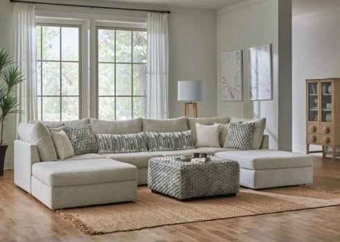 Jameson Ecru Double Chaise Sectional - WCC Furniture & Mattress Center Lafayette & Lake Charles