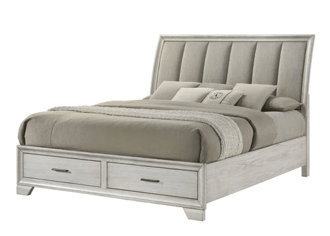 Jaymes White Mist Platform Storage Bed - WCC Furniture & Mattress Center Lafayette & Lake Charles