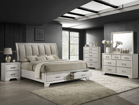 Jaymes White Mist Platform Storage Bed - WCC Furniture & Mattress Center Lafayette & Lake Charles