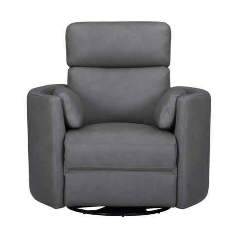 Jess Nickel Grey Manual Swivel Glider Recliner - WCC Furniture & Mattress Center Lafayette & Lake Charles