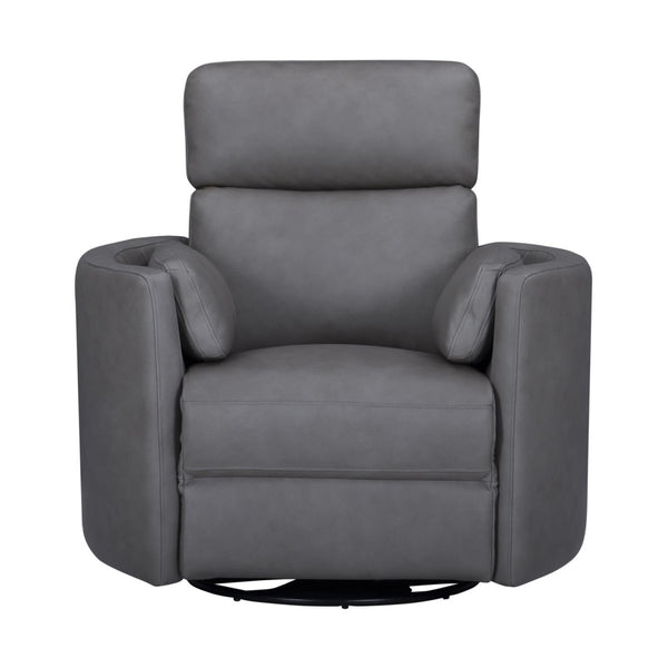 Jess Nickel Grey Manual Swivel Glider Recliner - WCC Furniture & Mattress Center Lafayette & Lake Charles