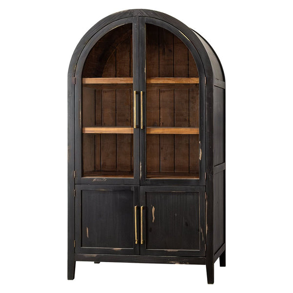 Julia Limousine Black Curved Showcase Cabinet - WCC Furniture & Mattress Center Lafayette & Lake Charles