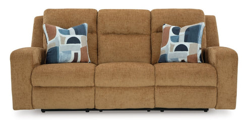 Kanlow Honey Reclining Sofa - WCC Furniture & Mattress Center Lafayette & Lake Charles