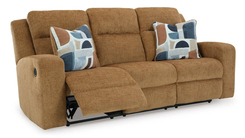 Kanlow Honey Reclining Sofa - WCC Furniture & Mattress Center Lafayette & Lake Charles