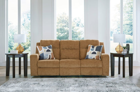 Kanlow Honey Reclining Sofa - WCC Furniture & Mattress Center Lafayette & Lake Charles