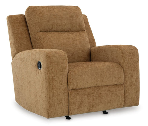 Kanlow Honey Rocker Recliner - WCC Furniture & Mattress Center Lafayette & Lake Charles