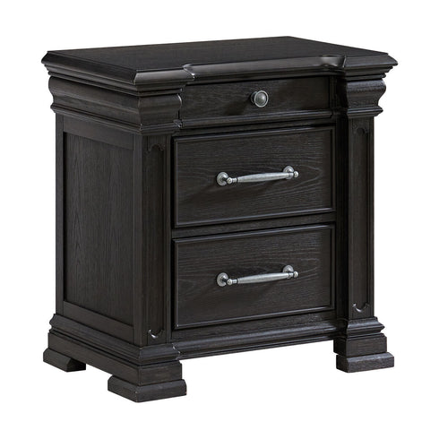 Kings Court Black Nightstand - WCC Furniture & Mattress Center Lafayette & Lake Charles
