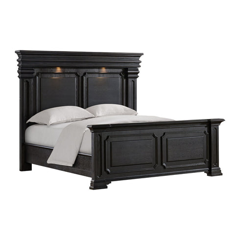 Kings Court Black Panel Bed - WCC Furniture & Mattress Center Lafayette & Lake Charles