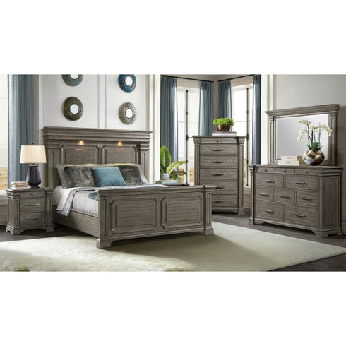Kings Court Panel Bed, Dresser & Mirror - WCC Furniture & Mattress Center Lafayette & Lake Charles