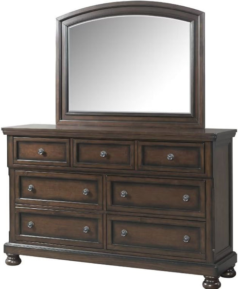 Kingston Walnut Dresser & Mirror - WCC Furniture & Mattress Center Lafayette & Lake Charles