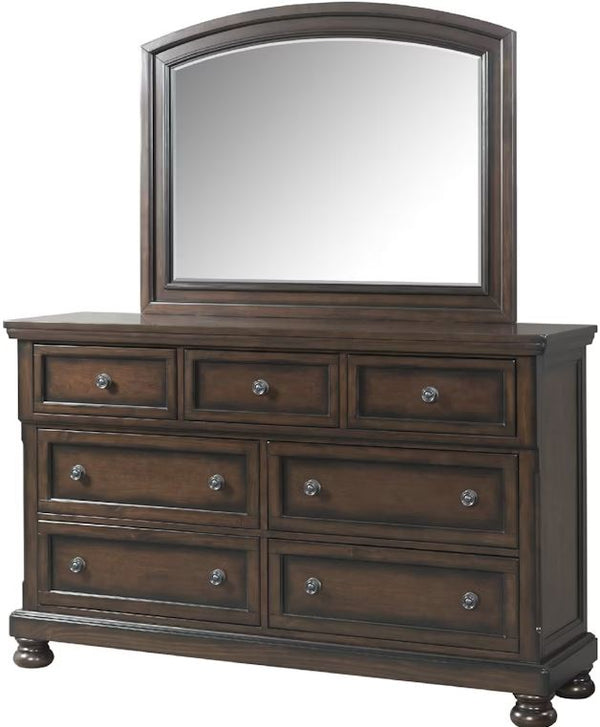 Kingston Walnut Dresser & Mirror - WCC Furniture & Mattress Center Lafayette & Lake Charles