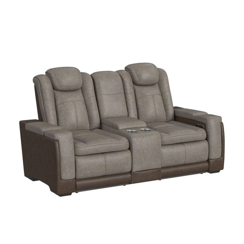 Lantana Rocky Grey/Brown Power Reclining Loveseat - WCC Furniture & Mattress Center Lafayette & Lake Charles