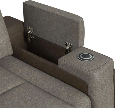 Lantana Rocky Grey/Brown Power Reclining Loveseat - WCC Furniture & Mattress Center Lafayette & Lake Charles