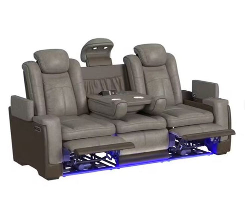 Lantana Rocky Grey/Brown Power Reclining Sofa - WCC Furniture & Mattress Center Lafayette & Lake Charles