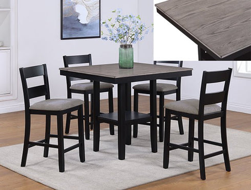 Lester 5 Piece Light Grey Counter Height Dining Table - WCC Furniture & Mattress Center Lafayette & Lake Charles