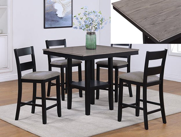 Lester 5 Piece Light Grey Counter Height Dining Table - WCC Furniture & Mattress Center Lafayette & Lake Charles