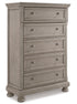 Lettner Light Gray Five Drawer Chest - WCC Furniture & Mattress Center Lafayette & Lake Charles