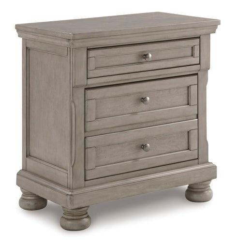 Lettner Light Gray Two Drawer Night Stand - WCC Furniture & Mattress Center Lafayette & Lake Charles