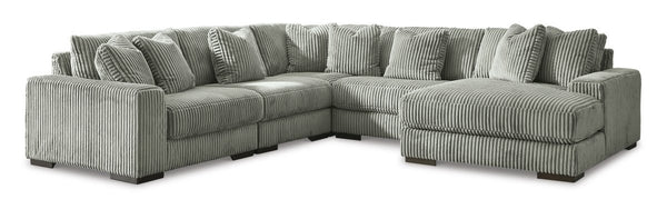 Lindyn Fog 5 - Piece Sectional with RAF Chaise - WCC Furniture & Mattress Center Lafayette & Lake Charles