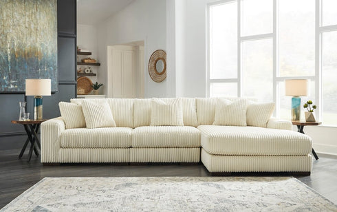 Lindyn Ivory 3 - Piece Sectional with RAF Chaise - WCC Furniture & Mattress Center Lafayette & Lake Charles