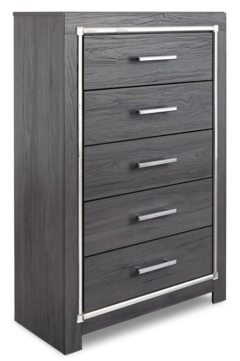Lodanna Gray Five Drawer Chest - WCC Furniture & Mattress Center Lafayette & Lake Charles