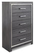Lodanna Gray Five Drawer Chest - WCC Furniture & Mattress Center Lafayette & Lake Charles