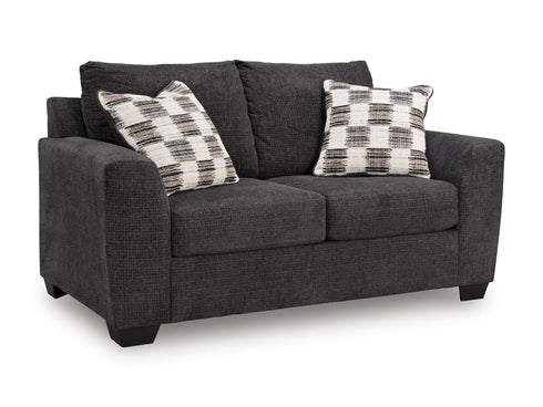 Loreo Ebony Loveseat - WCC Furniture & Mattress Center Lafayette & Lake Charles