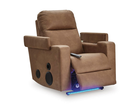 Lorrenton Caramel Power Auto Glider w/ Audio - WCC Furniture & Mattress Center Lafayette & Lake Charles