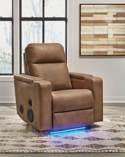 Lorrenton Caramel Power Auto Glider w/ Audio - WCC Furniture & Mattress Center Lafayette & Lake Charles