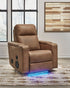 Lorrenton Caramel Power Auto Glider w/ Audio - WCC Furniture & Mattress Center Lafayette & Lake Charles