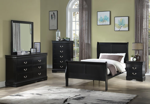 Louis Philip Black Bed - WCC Furniture & Mattress Center Lafayette & Lake Charles