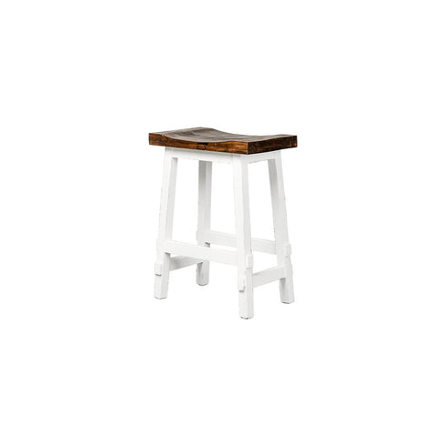 Louisiana Aged White Tobacco Top Saddle Stool - WCC Furniture & Mattress Center Lafayette & Lake Charles