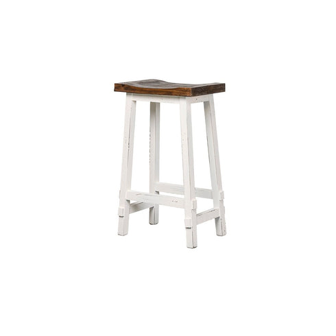 Louisiana Aged White Tobacco Top Saddle Stool - WCC Furniture & Mattress Center Lafayette & Lake Charles