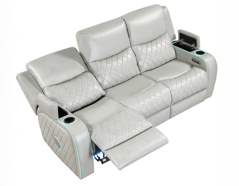 Luna Ice Power Reclining Sofa w/ DDT & Bluetooth Audio - WCC Furniture & Mattress Center Lafayette & Lake Charles