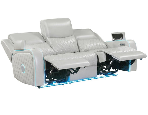 Luna Ice Power Reclining Sofa w/ DDT & Bluetooth Audio - WCC Furniture & Mattress Center Lafayette & Lake Charles