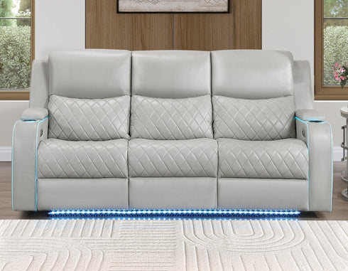 Luna Ice Power Reclining Sofa w/ DDT & Bluetooth Audio - WCC Furniture & Mattress Center Lafayette & Lake Charles