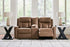 Mackmenville Caramel Reclining Loveseat w/ Console - WCC Furniture & Mattress Center Lafayette & Lake Charles