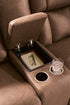 Mackmenville Caramel Reclining Loveseat w/ Console - WCC Furniture & Mattress Center Lafayette & Lake Charles