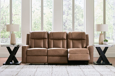 Mackmenville Caramel Reclining Sofa - WCC Furniture & Mattress Center Lafayette & Lake Charles