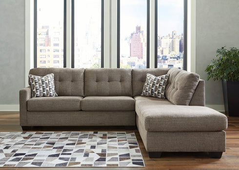 Mahoney Chocolate Full Sleeper Sectional w/ RAF Chaise - WCC Furniture & Mattress Center Lafayette & Lake Charles