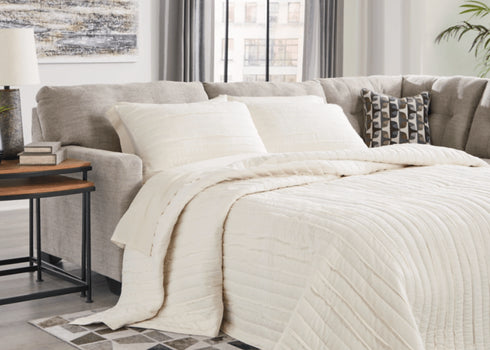 Mahoney Pebble Full Sleeper Sectional w/ RAF Chaise - WCC Furniture & Mattress Center Lafayette & Lake Charles