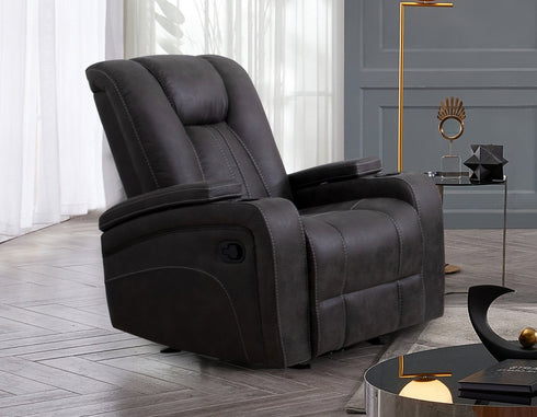 Marlow Charcoal Glider Recliner - WCC Furniture & Mattress Center Lafayette & Lake Charles