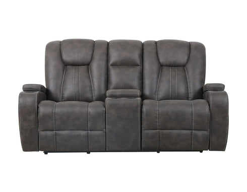 Marlow Charcoal Manual Reclining Loveseat w/ Console - WCC Furniture & Mattress Center Lafayette & Lake Charles