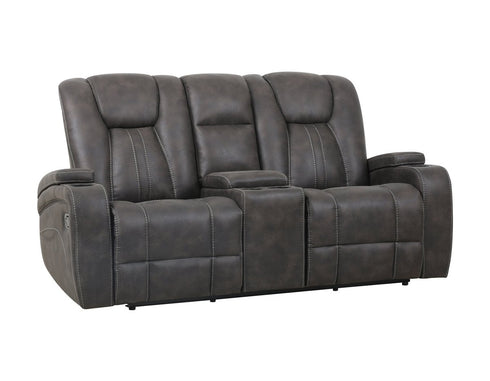 Marlow Charcoal Manual Reclining Loveseat w/ Console - WCC Furniture & Mattress Center Lafayette & Lake Charles